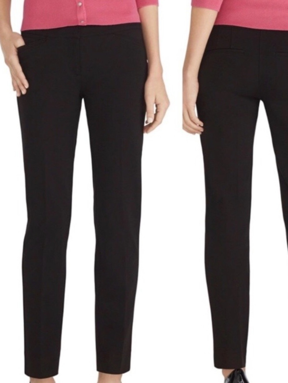 WHBM Elle Slim Ankle Comfort Stretch Black Trousers Size 14 NWT